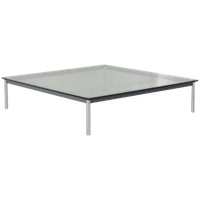 Cassina Lc10-P Salontafel, Glazen Blad, 140 X 140 Cm