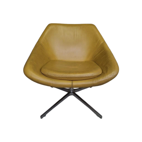 Vintage Allermuir Draaifauteuil Leren Draaistoel