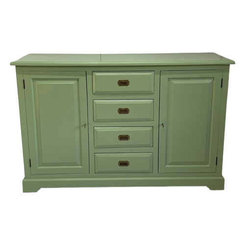 Massief Hout Groen Restyle Opgeknapt Dressoir Ladekast