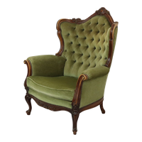 Klassieke Groene Club Zetel Oorfauteuil Louis Quinze Barok