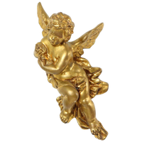 Grote Gouden Engel Cherubijn Putti Muur Decoratie Beeldje 30Cm