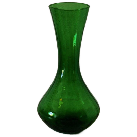 Empoli Vintage Groene Glazen Vaas Nondgeblazen Groene Vaas 1