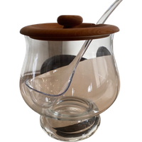 Glazen-bowl-schaal-met-deksel-en-lepel.