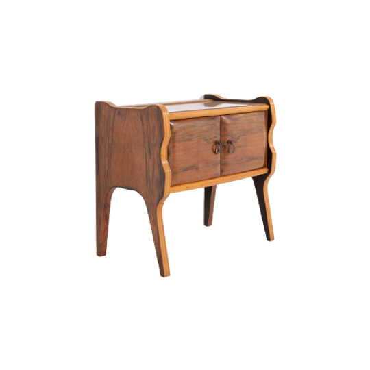 Sculptural Italian Mid-century Nightstand/cabinet, 1950’s 1