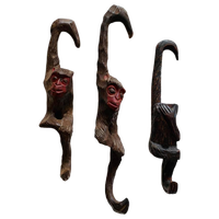 Vintage Black Forest Chimps (3) Plantenhangers / Haken
