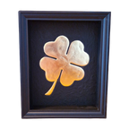 Gouden Klaver 23ct Goud Verguld Kunstwerk In Lijst thumbnail 1