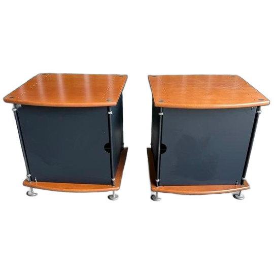 Auping Nachtkastjes - Hout & Zwart Metaal - Set/2 1