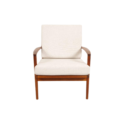 Lounge Fauteuil | Deens Design | Opnieuw Gestoffeerd | Off-White