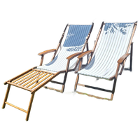 Houten Opklapbare Strandstoelen Jaren 50
