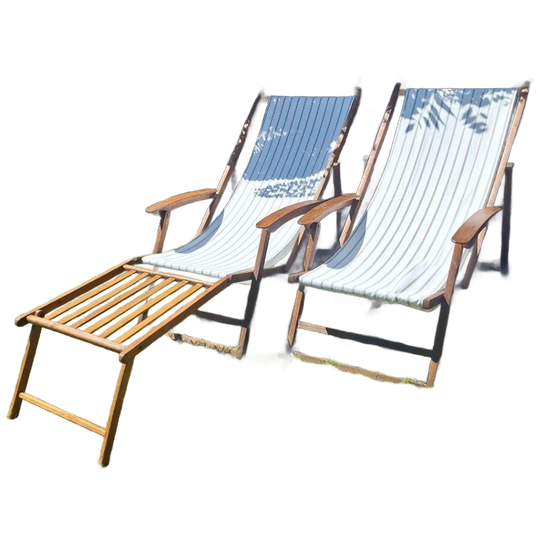 Houten Opklapbare Strandstoelen Jaren 50 1