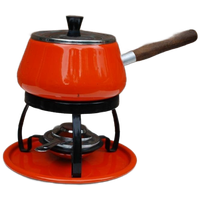 Vintage Fonduestel Oranje