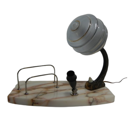 Art Deco Bureaulamp Met Pennenhouder En Brievenhouder | Kerst 1