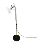 Mid-century Verstelbare Vloerlamp Chroom Wit 1960’s thumbnail 1