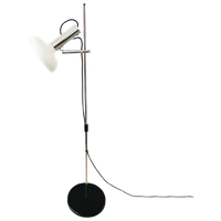 Mid-century Verstelbare Vloerlamp Chroom Wit 1960’s