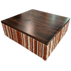 Verrijdbare Vintage Salontafel Palissander Chroom Wieltjes thumbnail 1