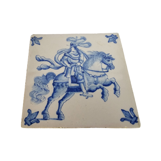 Westraven Keramiek - Ruiter Te Paard - Tegel - 19e Eeuw 1