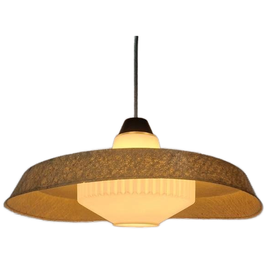 Vintage Fiberglas Bakeliet Lamp Van Louis Kalff Voor Philips 1