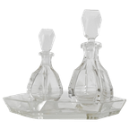 Artdeco Parfumflesjes Karafjes Set Kristal Met Dienblaadje 1920’s thumbnail 1