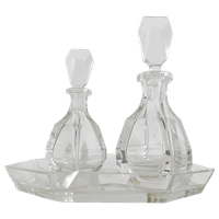 Artdeco Parfumflesjes Karafjes Set Kristal Met Dienblaadje 1920’s