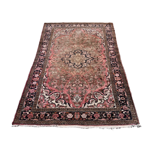 Handgeknoopt Perzisch Lilian Vloerkleed 145X226Cm Rood Vintage Tapijt Reliving