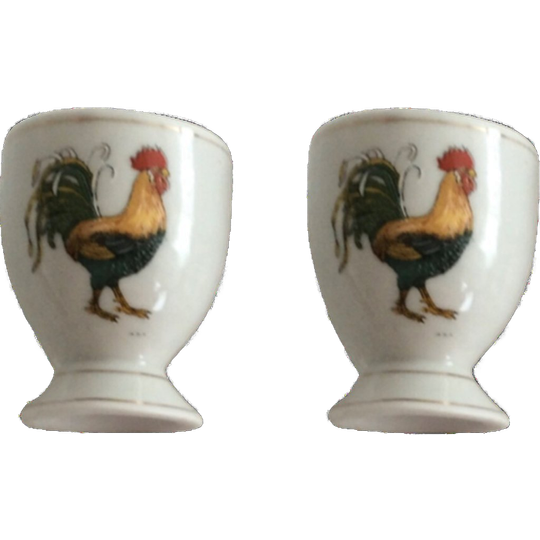 Twee Vintage Eihouders Met Haan Afbeelding 1