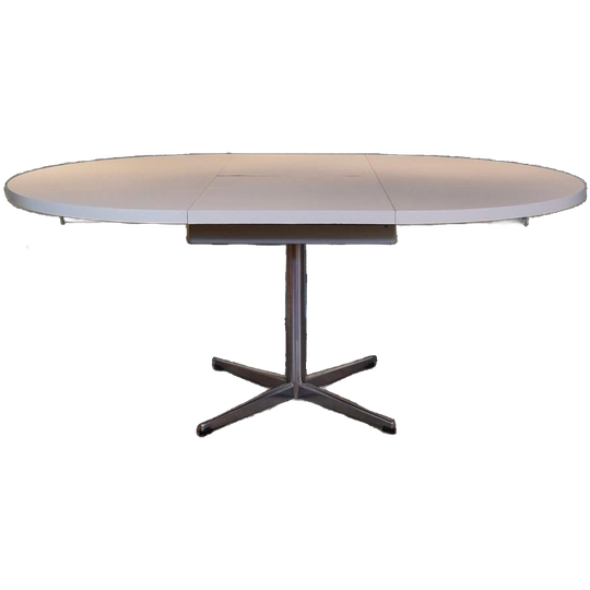 Vintage Eettafel Pastoe Witte Uitschuifbare Tafel Ovaal 1