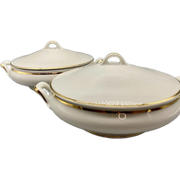 Set Klassieke Dekschalen Hutschenreuther Wit 2 Stuks