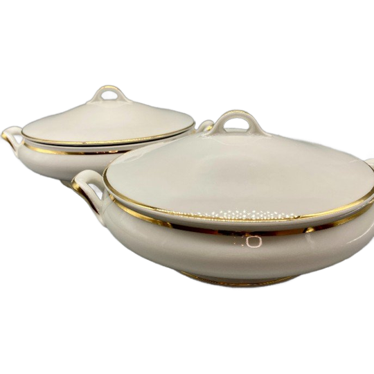 Set Klassieke Dekschalen Hutschenreuther Wit 2 Stuks 1