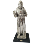 Italian Padre Pio Sculpture Silver Plated Argenti 925 Rare thumbnail 1