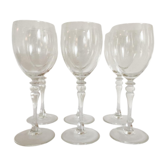6X Wijnglas / Wijnglazen Met Bolletje In Steel Luminarc 1