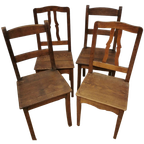 Vintage Houten Bistrostoelen Boeren Café Stoelen Eetkamerstoelen thumbnail 1