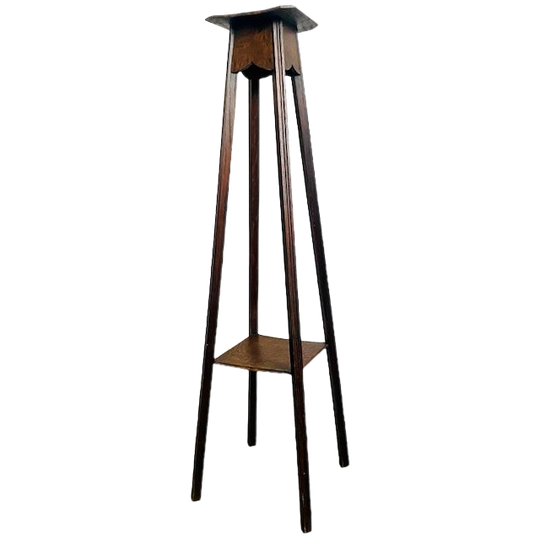 Hoge Vintage Plantentafel Massief Hout 1