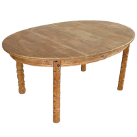Brutalist Ovale Eettafel | Vintage Tafel | Eiken | Verlengbaar