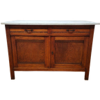 Vintage Antiek Dressoir Commode Ladekast Badkamermeubel Met Marmer Blad 703 thumbnail 1
