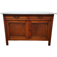 Vintage Antiek Dressoir Commode Ladekast Badkamermeubel Met Marmer Blad 703
