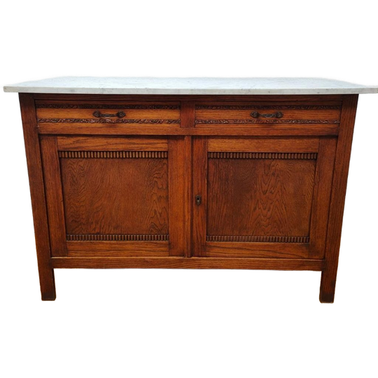 Vintage Antiek Dressoir Commode Ladekast Badkamermeubel Met Marmer Blad 703 1