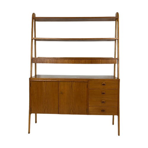 Scandinavisch Vintage Teak Fineren Boekenkast Ljungbyan