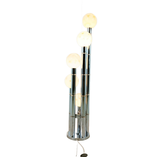 Vintage Chrome And Glass Floor Lamp, 1970s 1