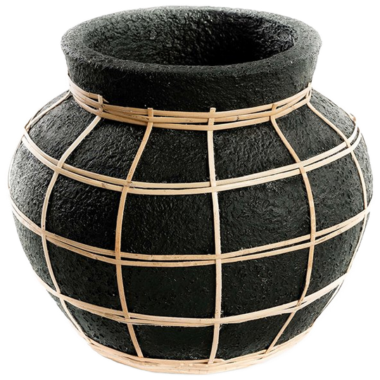 Bazar Bizar | De Belly Vaas - Zwart Naturel - S 1