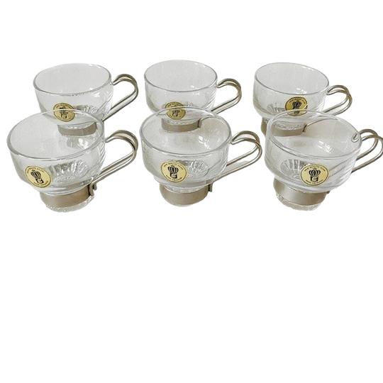 Vintage Italiaanse Glazen Espressokopjes Set 1960’s 1