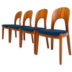 Set Van 4 Niels Koefoed Stoelen Blauw, 1960's thumbnail 1