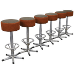 6x Bar Stool In Chrome, 1970s thumbnail 1