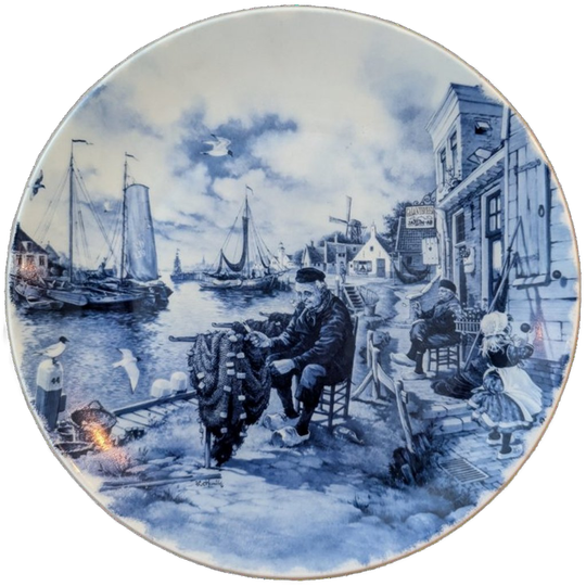 Ter Steege Handgeschilderd Delftsblauw Wandbord 19cm 1