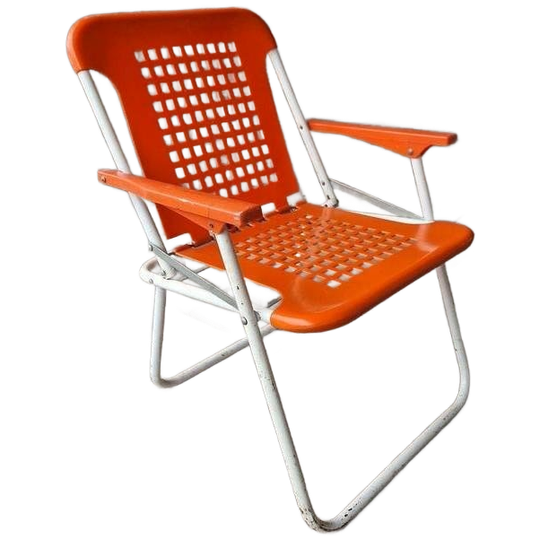 Vintage Oranje Kinder Klapstoel Camping Stoeltje Jaren 70 1