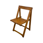Aldo Jacober - Folding Chair Model ‘Trieste’ - Bazzani Italy - Light Oak (Wood Grain) thumbnail 1