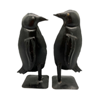 Set Vintage Metalen Pinguïns Zwart Handgemaakt