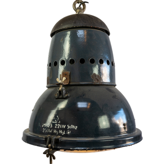 Industrial Hanging Lamp With Convex Glass 1