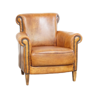 Comfortabele, Gezellige Armchair Gemaakt Van Schapenleer Met Een Correcte Afwerking Met Siernagel