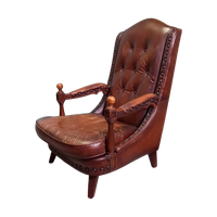 Bijzonder Stoere Bibliotheekfauteuil Met Studs