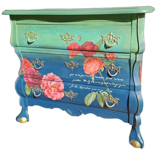 Buikkast - Ladekast - Restyled - Blauw-groen 1